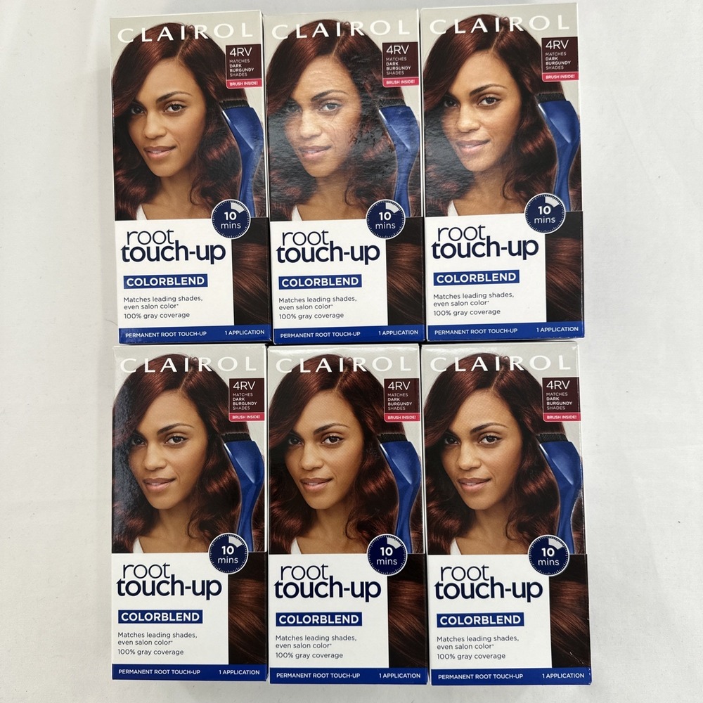 Clairol Root Touch-up Permanent Hair Color #4RV Dark Burgundy Shades - Lot of 6